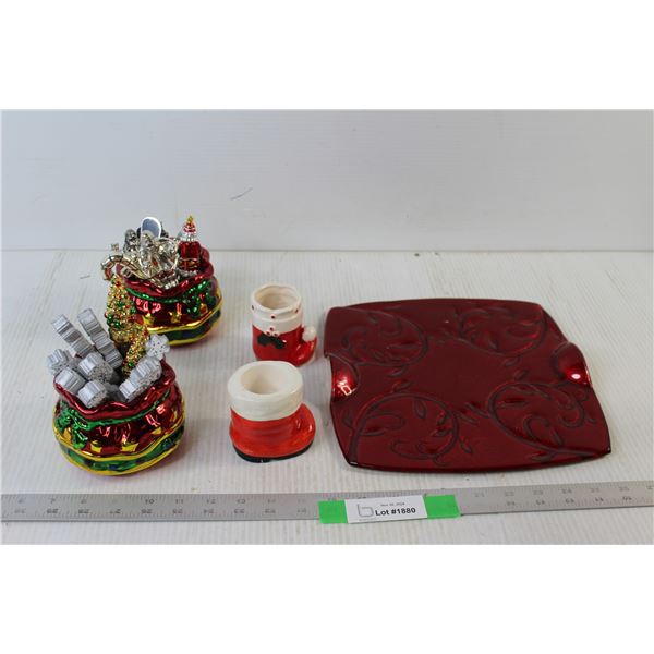 Tray, Christmas Spreading Knives