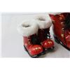 Image 2 : (2) Pairs Of Ceramic Boots Christmas
