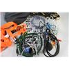 Image 5 : Cables and Cords, (3) Hats, Drawstring Bag, (2) Ratchet Straps,