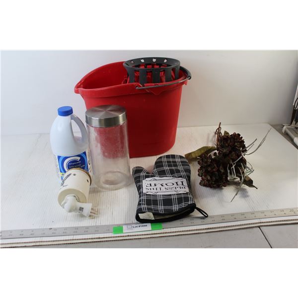 Jar, Incense Plug In, Oven Mit, Mop Bucket, Bleach