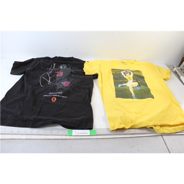 (2) Small Anime Shirts - Naruto and Cowboy Beebop