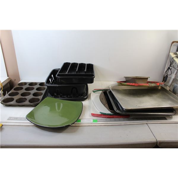Cutting Boards, (4) Cooking Trays, Cutlery Sorter
