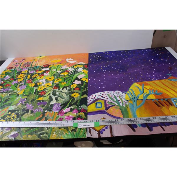 (2) Pieces of Art by Donna E. Crawford - 22.5" x 30"