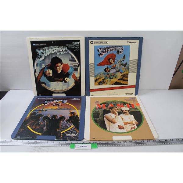 (4) Record Video Discs: Superman, MASH