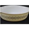Image 4 : PYREX Gold Medallion Pattern Dish w/Lid - 12" x 3" x 8"