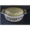 Image 2 : PYREX Brown Floral Vine Pattern Dish w/Brown Lid