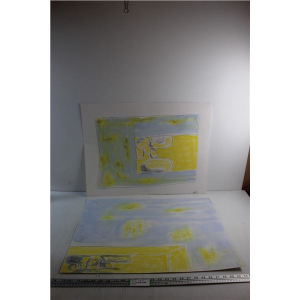 (2) Paintings 20" x 26" - Artist : Donna E. Crawford