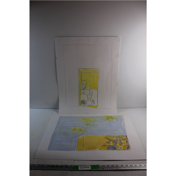 (2) Paintings 20" x 26" - Artist : Donna E. Crawford