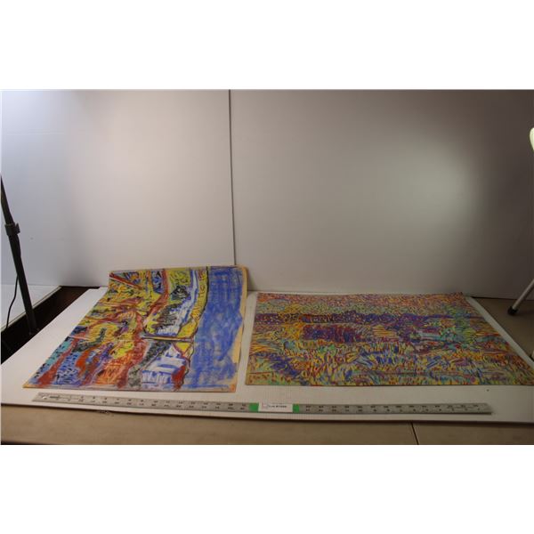 (2) Donna Crawford Pastel Pieces 25.5" x 19.5" & 24" x 18"