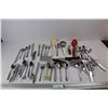 Image 1 : Lot Of Various Kitchen Utensils, Forks, Knives, Can Openers, Misc.