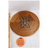 Image 3 : Indigenous Themed Wooden Plate Decor Art, 1984 Superbowl Pin Badge, House Decor Mirror, 16'' x 18''