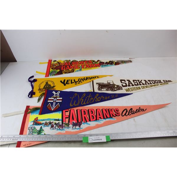 (5) Various Pennants, Fairbanks Alaska, Yellowknife N.W.T, Misc.