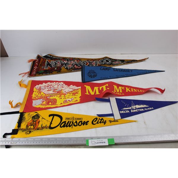 (5) Various Pennants, Dawson City Yukon, New Mexico, Misc.