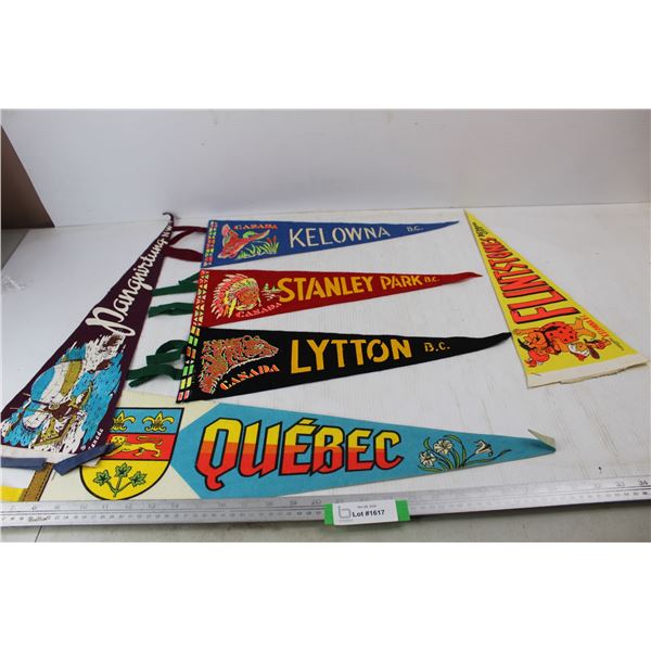 (6) Various Pennants, Lytton B.C. , Quebec, Misc.