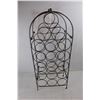 Image 2 : Decorative Wine Bottle Rack, Holds 18 Bottles - 11.5'' x 7'' x 28''
