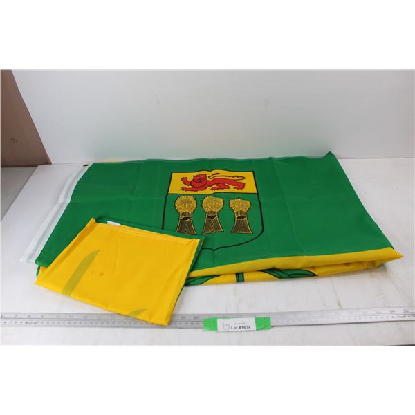 (2) Saskatchewan Flags- Both 60'' x 34.5''
