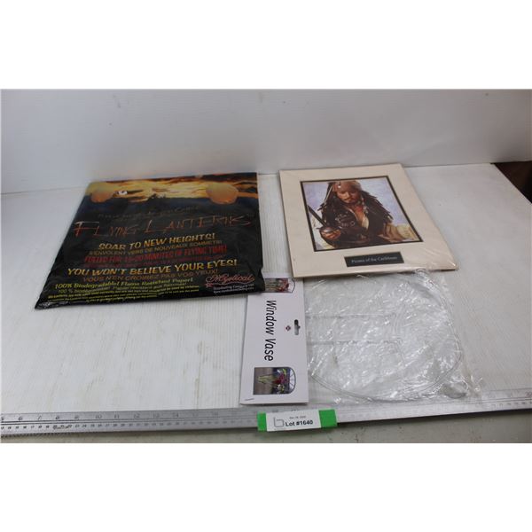 Window Vase, Flying Lanterns, Pirates Of The Caribbean Photo, 11'' x 14'' - All NIB