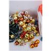 Image 3 : Two Bundles Of Clear Christmas Lights- Unknown Length, Various Christmas tree Balls, Misc.
