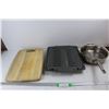 Image 1 : Grill Grease Tray, 13'' x 15'' , Stainless Kirkland Pot, Wooden Cutting Board, 11'' x 18''