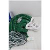 Image 4 : Large Saskatchewan Roughriders Air Inflatable Helmet, (3) Pom- poms, Blades Fan Whistle