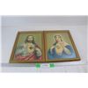 Image 1 : (2) Framed Jesus/ Mary Prints- Both 10'' x 13''