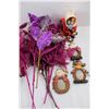 Image 4 : Lot Of Various Christmas Decor, Glittery Artificial Plants, Avon Tree Ornament, Misc.