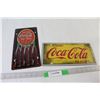 Image 1 : (2) Coca Cola Signs - 12" x 6"