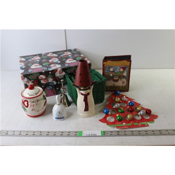 Christmas Lot- (2) Bells. Photo Album, Misc.