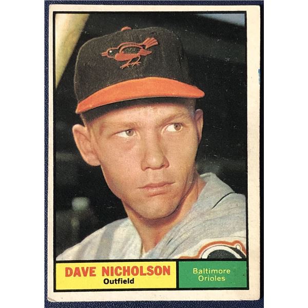 1961 TOPPS DAVE NICHOLSON ROOKIE CARD