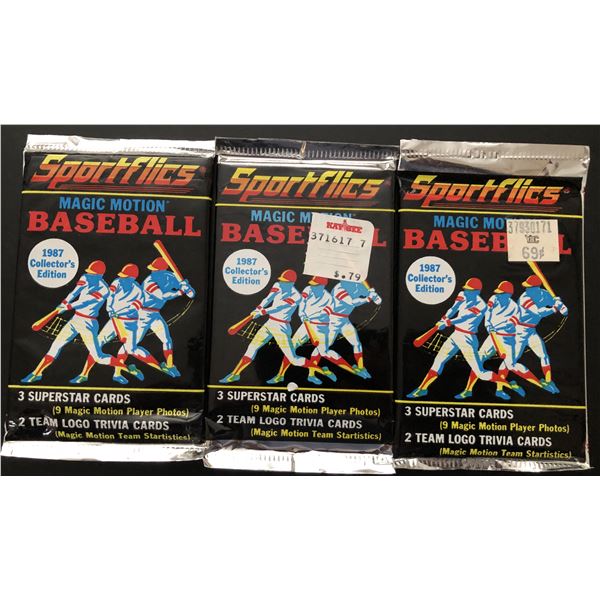 1987 SPORTS FLICS BASEBALL FOIL PACKS (3)