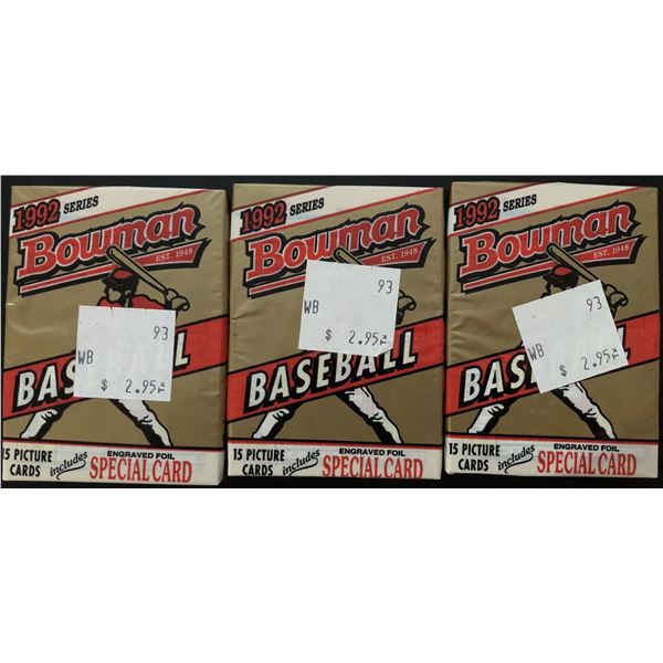 1992 BOWMAN BASEBALL CELLO PACKS (3)