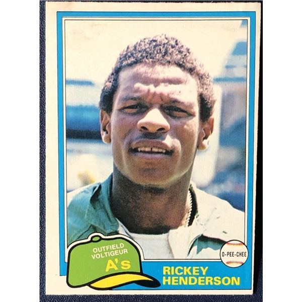 1981 O-PEE-CHEE RICKEY HENDERSON (HOF) ROOKIE CARD