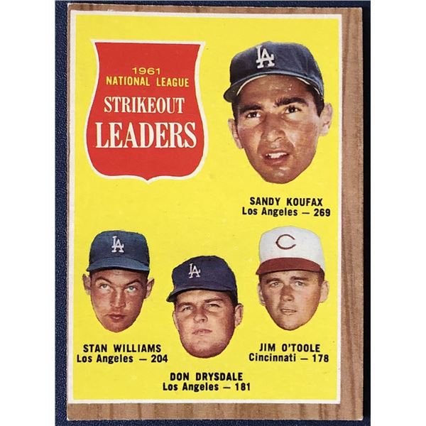 1962 TOPPS SANDY KOUFAX/DON DRYSDALE (HOF) LL