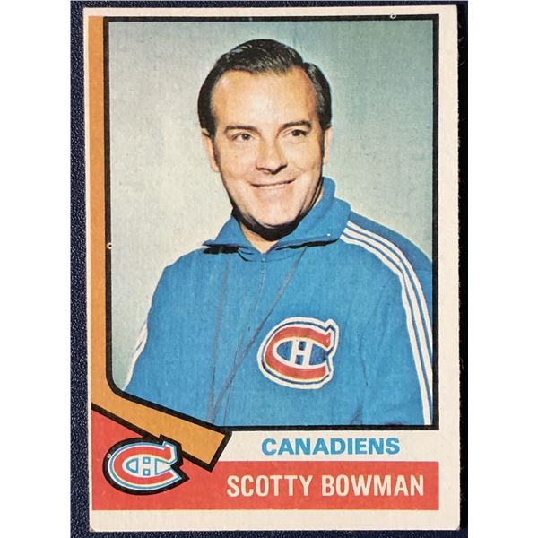 1974-75 TOPPS SCOTTY BOWMAN (HOF) ROOKIE CARD