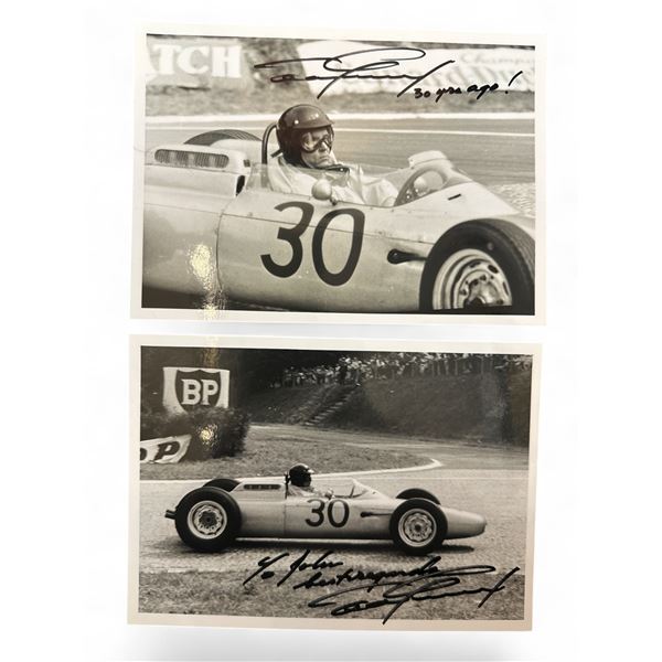 2 Pc - Signed Original Professional Photos Of Dan Gurney In His 1962 Porsche Type 804 F1 Car (5X7)