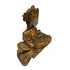 Image 2 : Vintage Gold Gilted Stone Carved Buddha With Jade Face