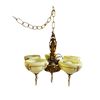 Image 1 : Original Art Deco Uranium 5 Light Ornate Hanging Marquette Fixture