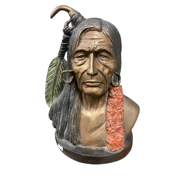 Bronze Bust Of First Nations Man