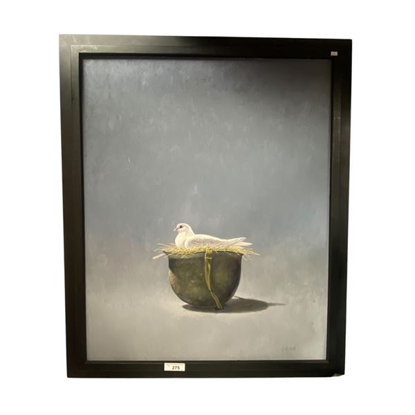 Framed Oil On Canvas Vietnam Era Painting "PEACE" By American Artist Gauna