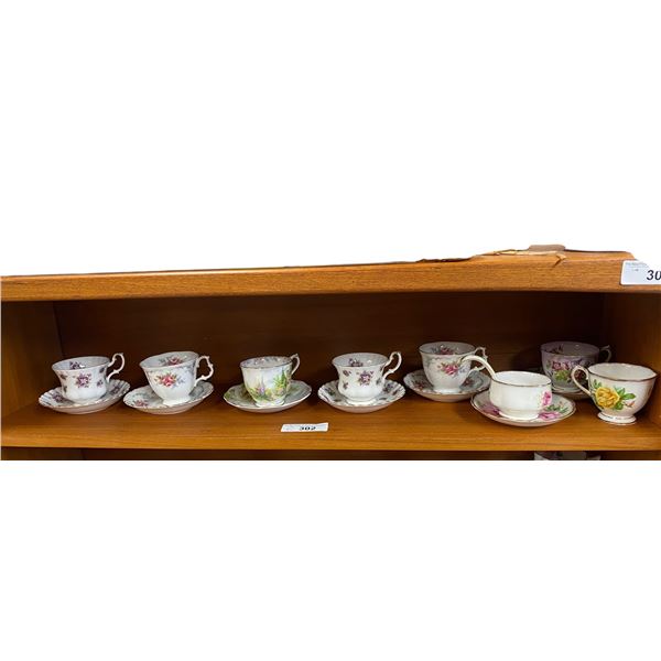 Assorted Royal Albert Tea Cups & Saucers, Sugar Bowl, Ladle, Etc..
