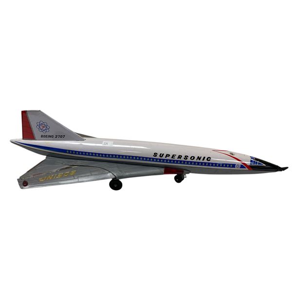 Vintage Japanese Tin Litho  Metal & Plastic Boeing 2707 Toy