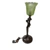 Image 1 : Vintage Bronze Figural Lamp With Uranium Glass Shade