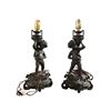 Image 1 : Pair Of Vintage Cast Metal Boy With Urn Figural Lamps