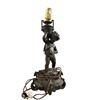 Image 2 : Pair Of Vintage Cast Metal Boy With Urn Figural Lamps