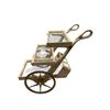 Image 2 : Vintage Goat Skin 3 Tier Swan Bar Cart With Bottle Holder
