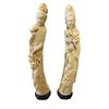 Image 1 : Pair Of Large Vintage Resin Japanese Geisha & Wiseman On Wood Base, Signed