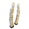 Image 3 : Pair Of Large Vintage Resin Japanese Geisha & Wiseman On Wood Base, Signed
