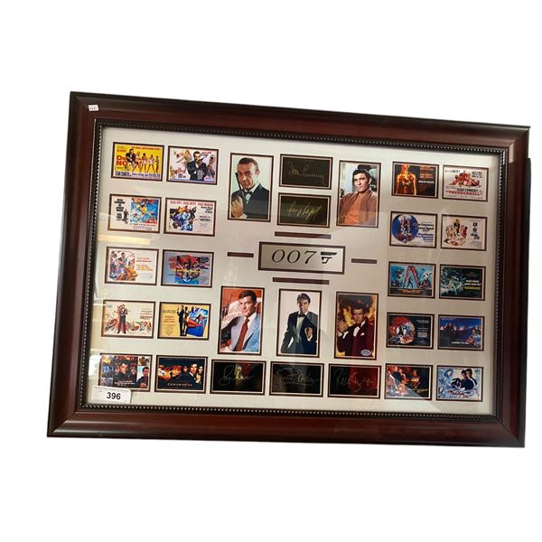 Framed 007 Collage With 5 James Bond Actors Signatures By Millionaire Gallery