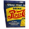 Image 2 : Extremely Rare Vintage Framed Double Dot Drink Pepsi Cola Tin Sign