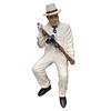 Image 1 : Al Capone Statue Sitting In Chair With Metal Replica Tommy Gun